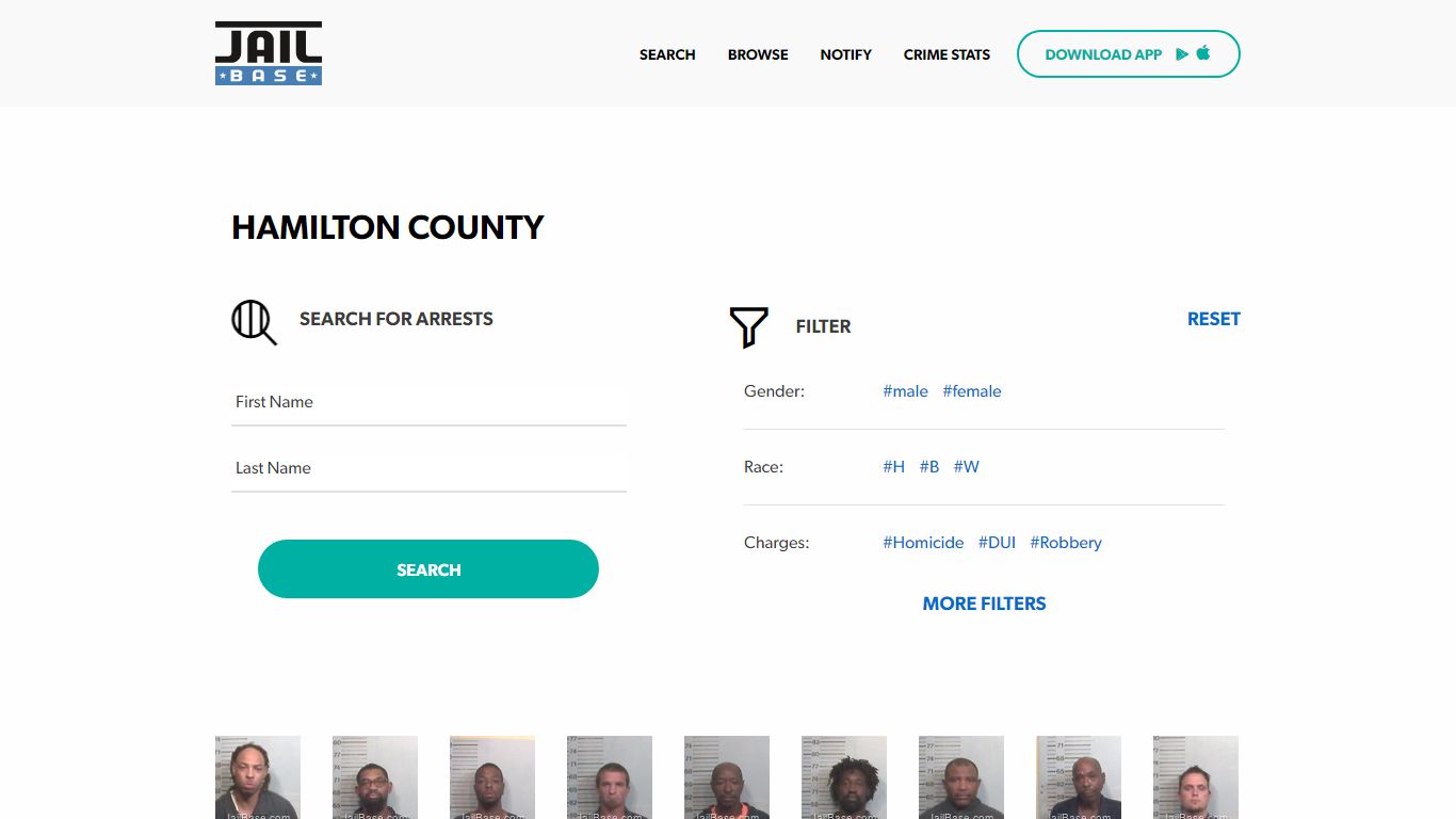 Hamilton County Jail Inmate Search and Mugshots | JailBase